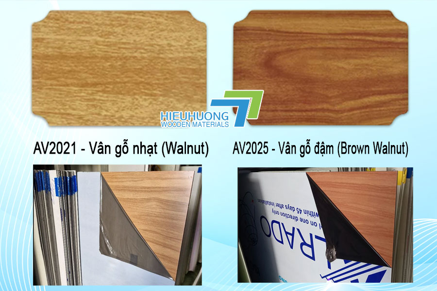 Hình ảnh tấm alu vân gỗ đậm và nhạt nhãn hiệu alrado