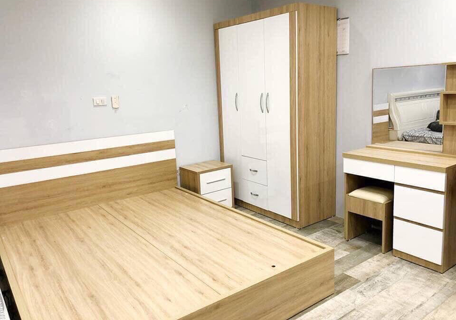 Nội thất phòng ngủ làm từ gỗ công nghiệp cốt thái