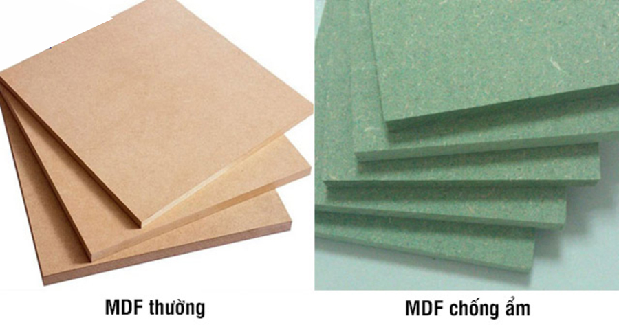 Hình ảnh gỗ MDF (Medium Density Fiberboard) lõi vàng và lõi xanh