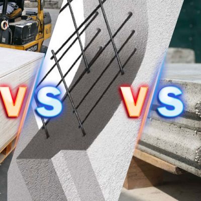Ảnh so sánh tấm bê tông cemboard, ALC và EPS