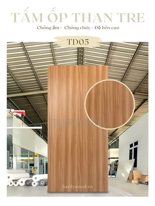 TD05 Hình ảnh tấm ốp than tre TD05