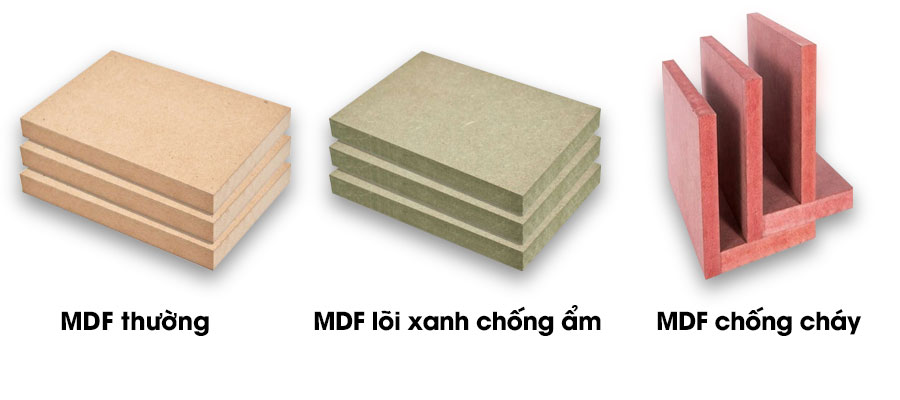 Hình ảnh các loại ván mdf lõi xanh, lõi vàng, lõi đỏ