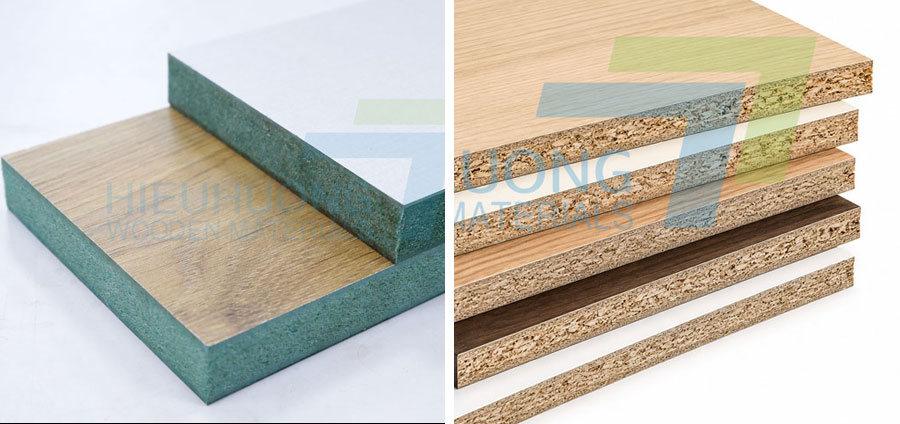 Hình ảnh tấm gỗ mdf và ván dăm chưa dán cạnh