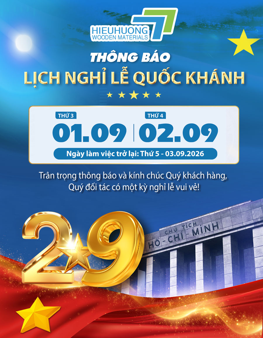 Lịch nghỉ Lễ Quốc khánh 2-9-2026 của công ty TNHH Hiếu Hương