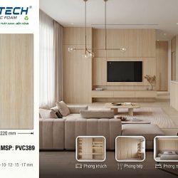 Hình ảnh tấm gỗ nhựa phủ màng PVC mã màu 389